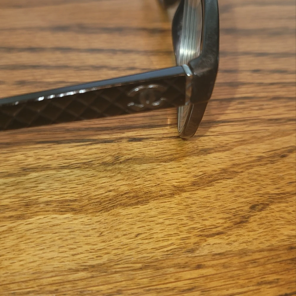 Chanel Iconic CC Signature Black Silver Pewter Optical Small Glasses Frame
